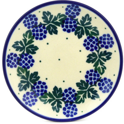 Polish Pottery Mini Plate, Coaster plate Summer Blackberries