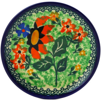 Polish Pottery Mini Plate, Coaster plate Summer Time UNIKAT