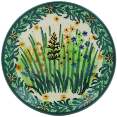 Polish Pottery Mini Plate, Coaster plate Tall Grass UNIKAT