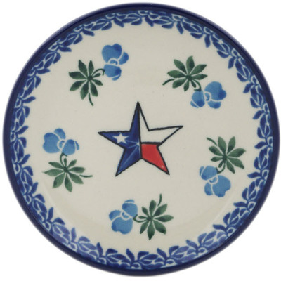 Polish Pottery Mini Plate, Coaster plate Texas Blue Bonnets