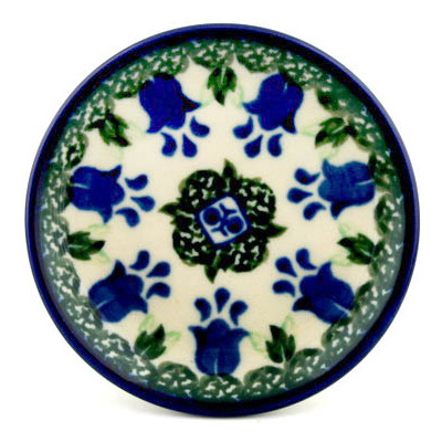 Polish Pottery Mini Plate, Coaster plate Texas Bluebell