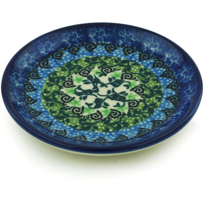 Polish Pottery Mini Plate, Coaster plate Vines Print UNIKAT