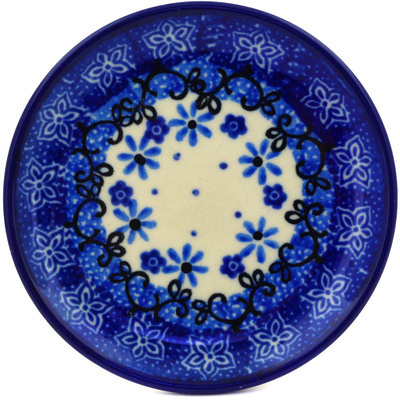 Polish Pottery Mini Plate, Coaster plate Winter Star Flowers
