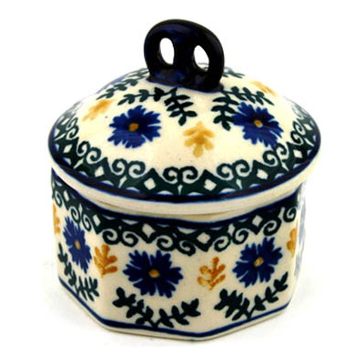 Polish Pottery Mini Pretzel Jar 3&quot; Field Flowers Harmony