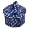 Polish Pottery Mini Pretzel Jar 3&quot; Starry Night UNIKAT