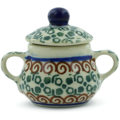 Polish Pottery Mini Sugar Bowl 2&quot; Grecian Sea