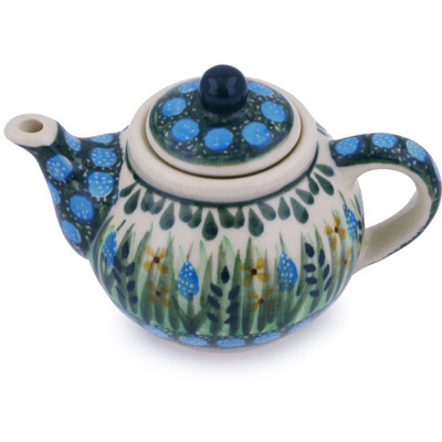 Polish Pottery Mini Tea Pot 3&quot; Prairie Land UNIKAT