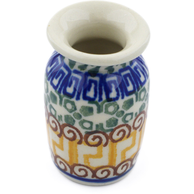 Polish Pottery Mini Vase 2&quot; Grecian Sea