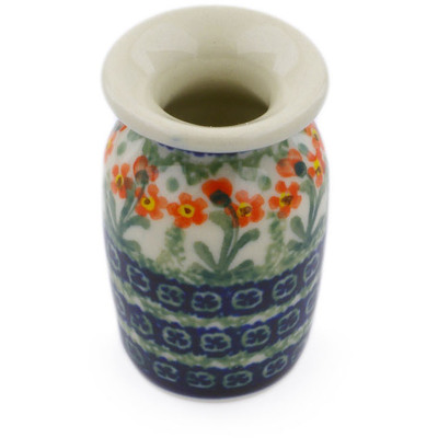 Polish Pottery Mini Vase 2&quot; Peach Spring Daisy