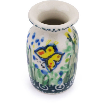 Polish Pottery Mini Vase 2&quot; Spring Garden UNIKAT