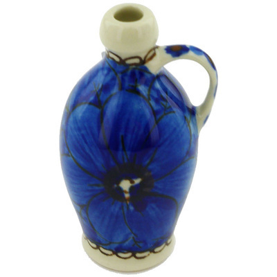 Polish Pottery Mini Vase 3&quot; Cobalt Poppies UNIKAT