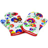 Textile Mittens for Oven Rooster Dance White