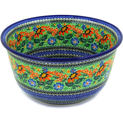 Polish Pottery Mixing Bowl 12-inch (8 quarts) Summer Time UNIKAT