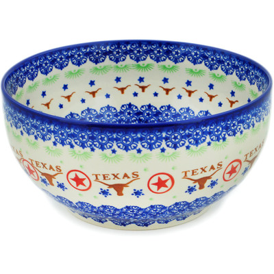 Polish Pottery Mixing bowl, serving bowl Texas State