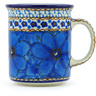 Polish Pottery Mug 10 oz Blue Poppies UNIKAT