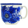 Polish Pottery Mug 10 oz Blue Poppy Dream UNIKAT