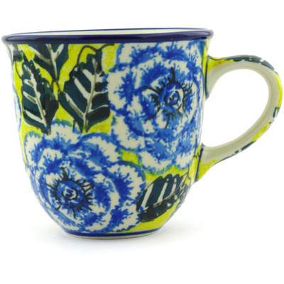 Polish Pottery Mug 10 oz Blue Spring UNIKAT
