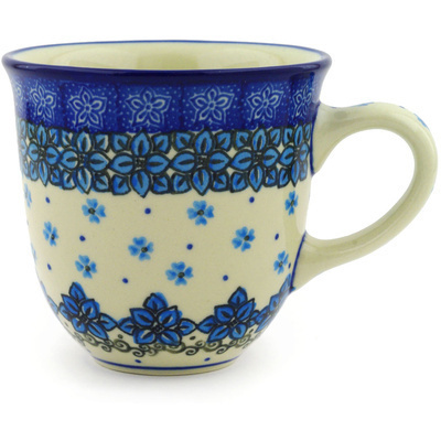 Polish Pottery Mug 10 oz Cobalt Daisies