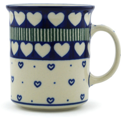 Polish Pottery Mug 10 oz Fancy Heart