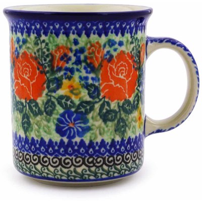 Polish Pottery Mug 10 oz Hidden Rose Garden UNIKAT