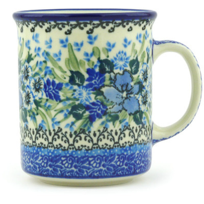 Polish Pottery Mug 10 oz Rhapsody In Blue UNIKAT