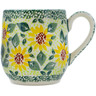 Polish Pottery Mug 11 oz Sunflower Fields