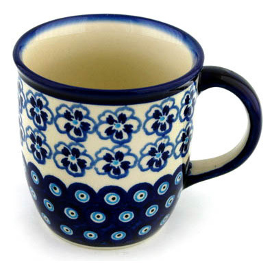 Polish Pottery Mug 12 oz Aloha Blue