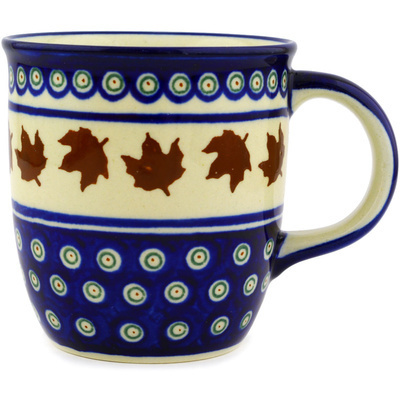 Polish Pottery Mug 12 oz Autumn Leaves