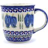 Polish Pottery Mug 12 oz Blue Bulbs