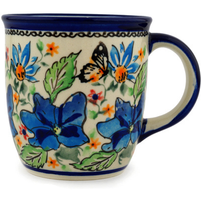 Polish Pottery Mug 12 oz Butterfly Meadow UNIKAT