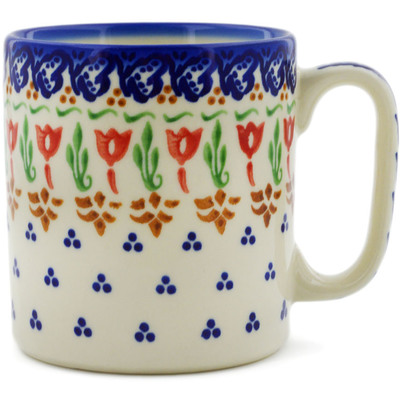 Polish Pottery Mug 12 oz Fluttering Tulips