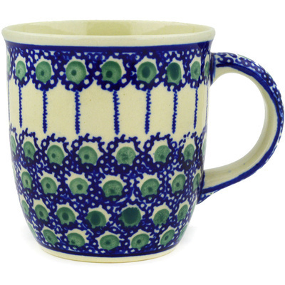 Polish Pottery Mug 12 oz Royal Blue Peacock
