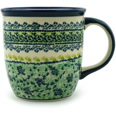 Polish Pottery Mug 12 oz Sea Of Green