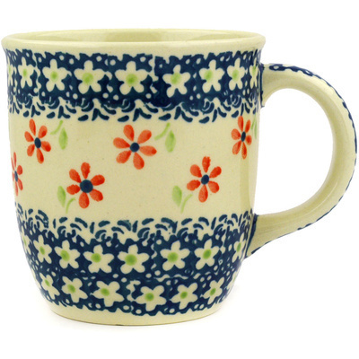 Polish Pottery Mug 12 oz Singing Daisies