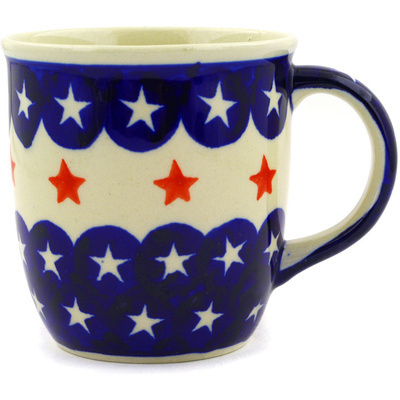 Polish Pottery Mug 12 oz Stars Americana