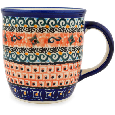 Polish Pottery Mug 12 oz Terra Cotta UNIKAT