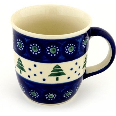 Polish Pottery Mug 12 oz Twinkling Evergreen
