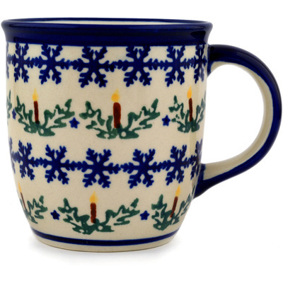 Polish Pottery Mug 12 oz Winter Candles