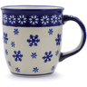 Polish Pottery Mug 12 oz Winter Flowers