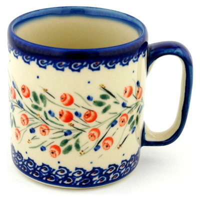Polish Pottery Mug 13 oz Patriotic Blooms UNIKAT