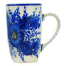 Polish Pottery Mug 14 oz Blue Poppy Dream