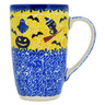 Polish Pottery Mug 14 oz Halloween Evening