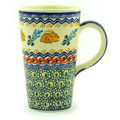 Polish Pottery Mug 15 oz Bunny Trail