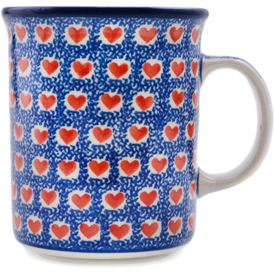 Polish Pottery Mug 15 oz Heart Stamp