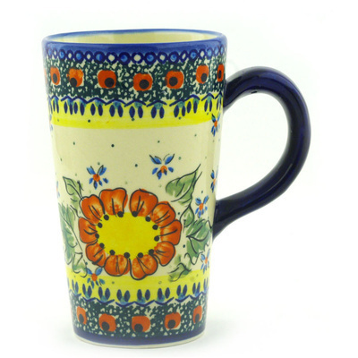 Polish Pottery Mug 15 oz Sunshine Bees UNIKAT