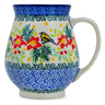 Polish Pottery Mug 17 oz Festive Avian Delight UNIKAT