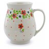 Polish Pottery Mug 17 oz Poppy Flower