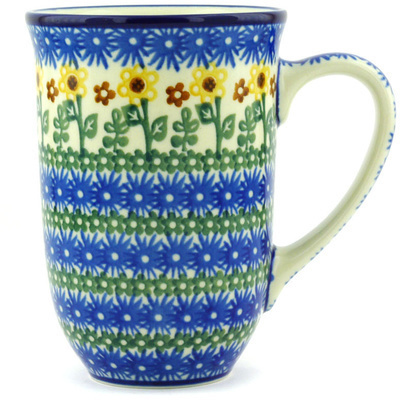 Polish Pottery Mug 19 oz Ring Of Sunflowers