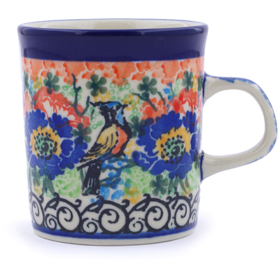 Polish Pottery Mug 5 oz Proud Blue Jay UNIKAT