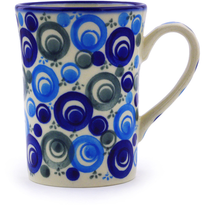 Polish Pottery Mug 8 oz Blue Peacock Eye